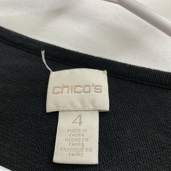 Chico’s Women's Long Black Tunic Top Size 4 XXL Layered Lagenlook Boho Scandi - Picture 10 of 12